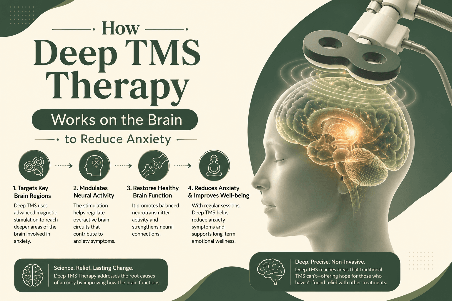 How Deep TMS Therapy Works on the Brain to Reduce Anxiety